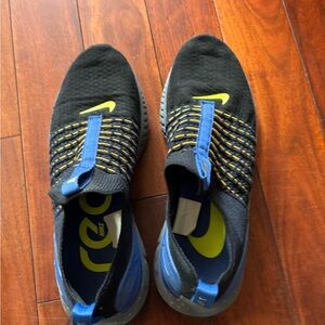 Nike Black and Blue Sneakers with Cushioned Sole